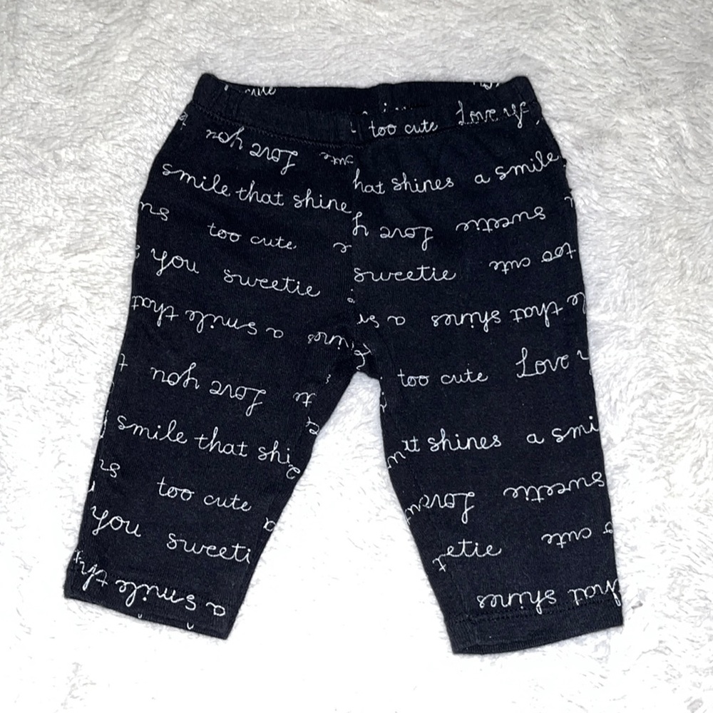 (3 for $10) carters 3 month black printed leggings